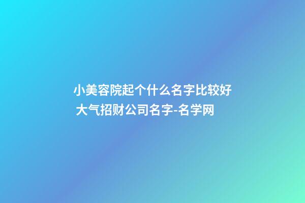 小美容院起个什么名字比较好 大气招财公司名字-名学网-第1张-公司起名-玄机派